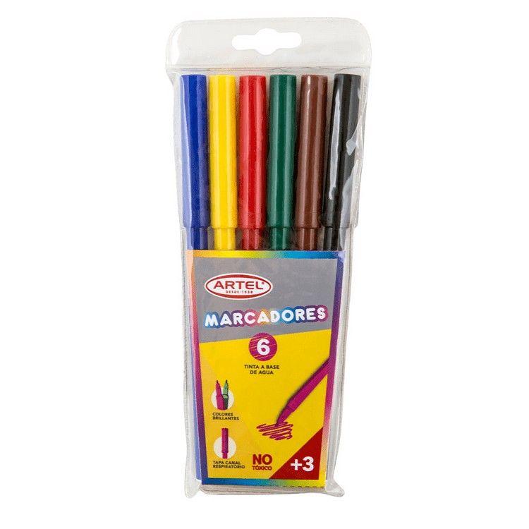 Plumón Artel estuche 6 colores-0