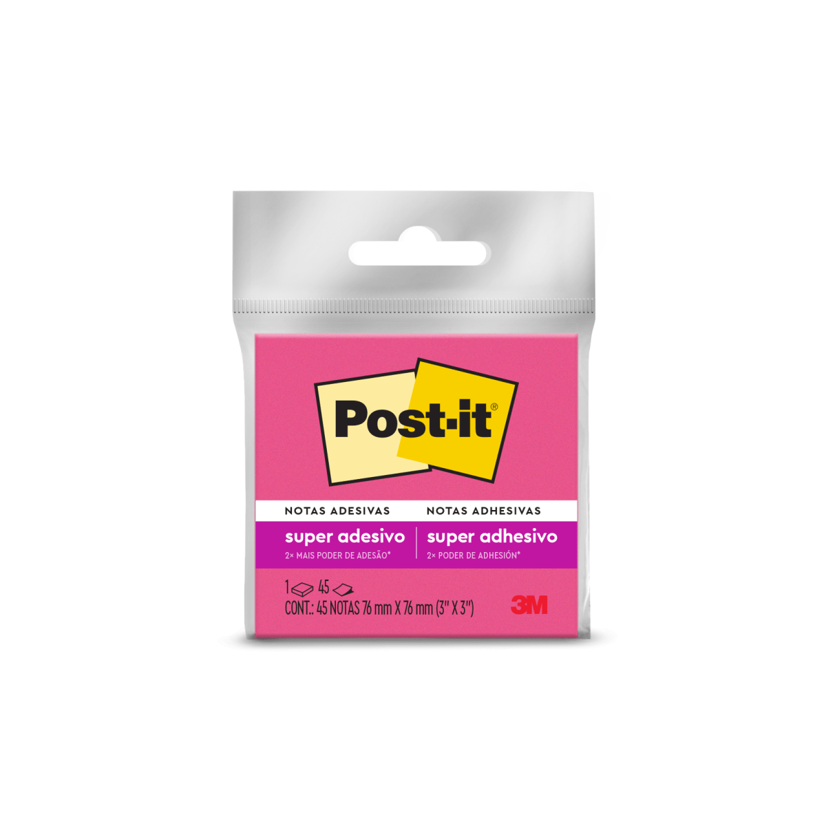 Notas adhesivas Post-It 3M 76x76 mm 45 hojas fucsia-0