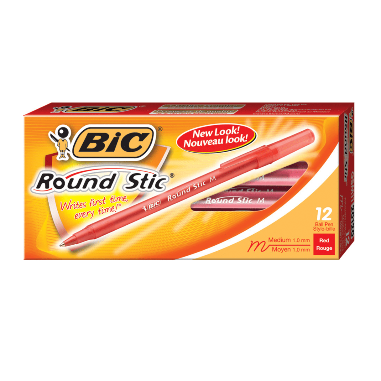 Lápiz pasta BIC Round Stic punta mediana 1,0 mm rojo-1