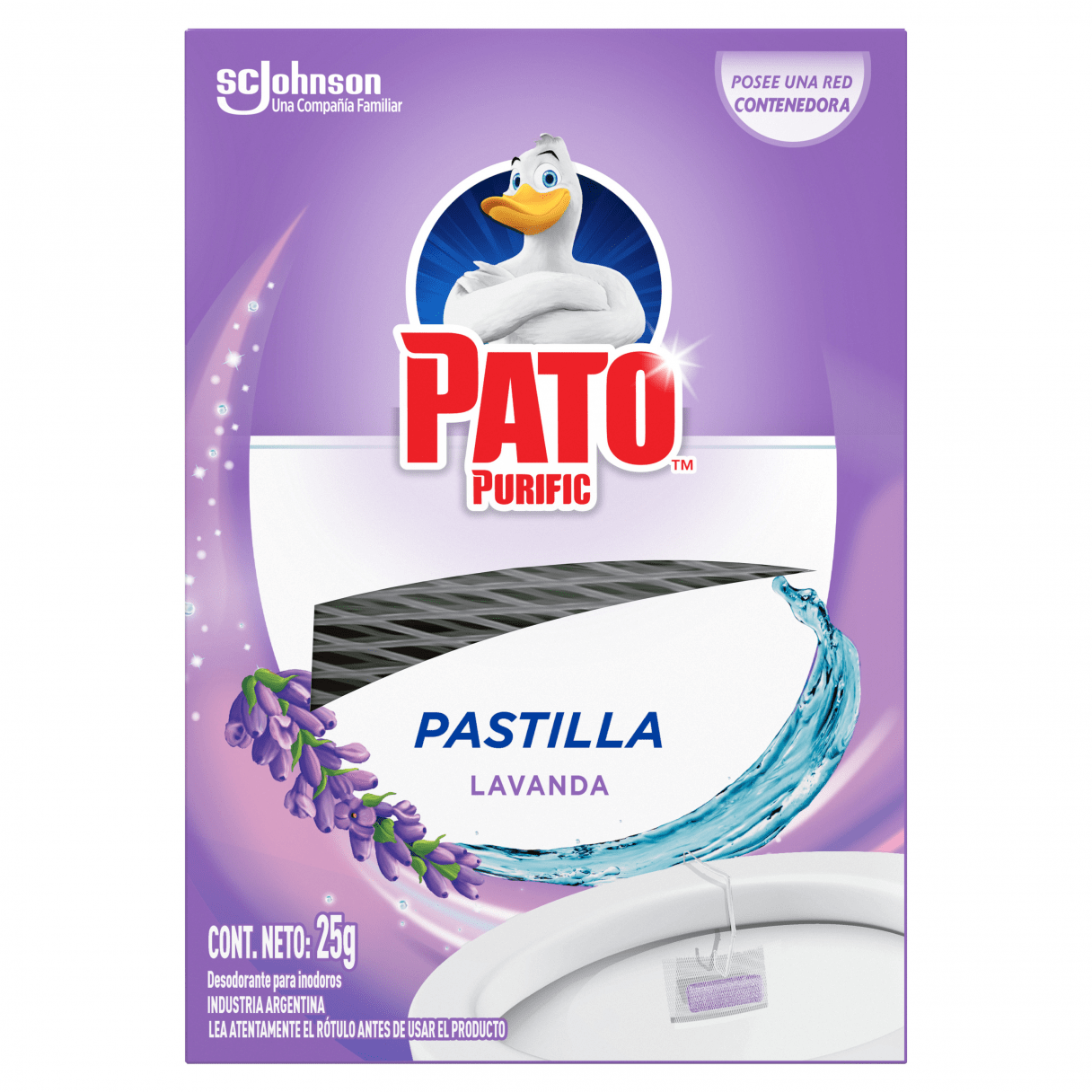Pastilla WC Pato Purific con gancho 25 g lavanda-1