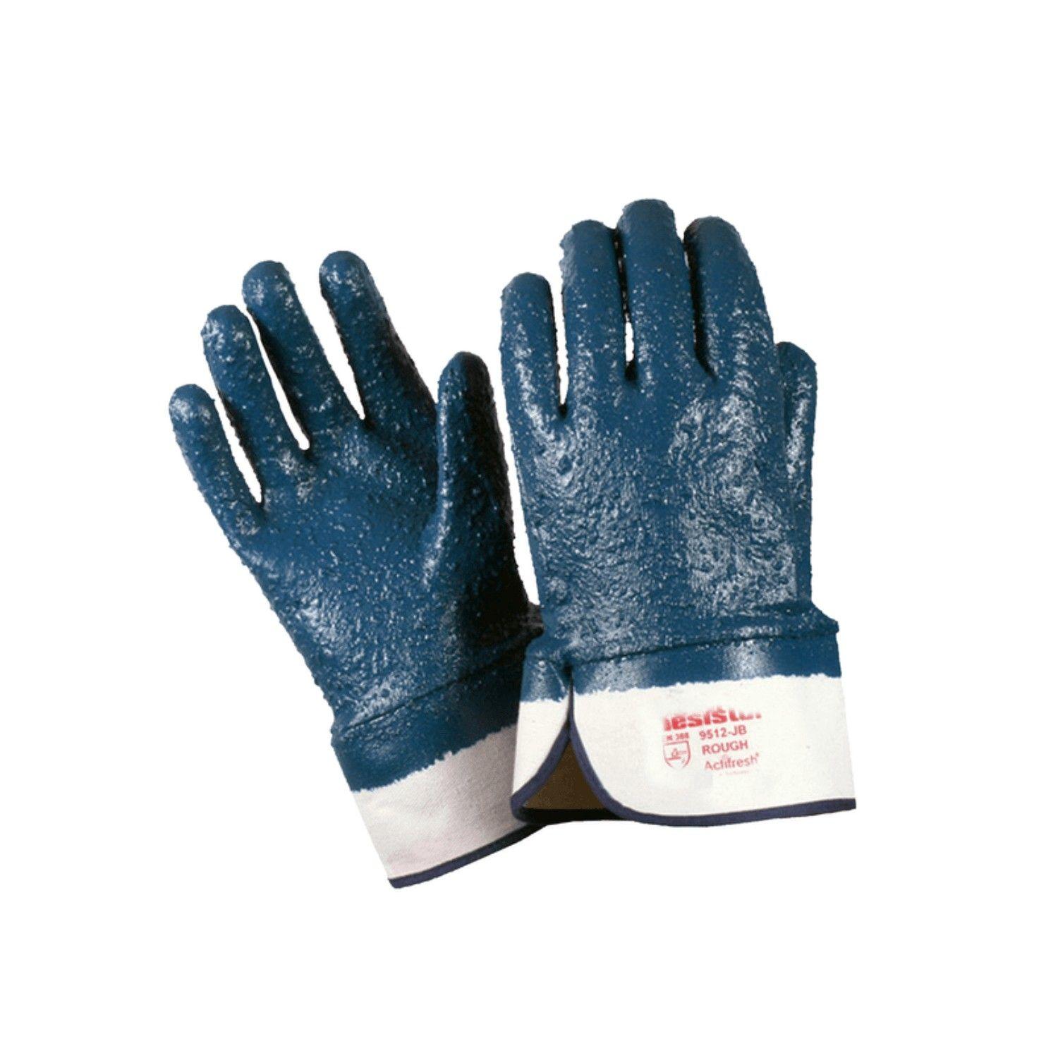 Guantes de nitrilo Steelpro anticorte puño tejido Forte talla 10 azul-0