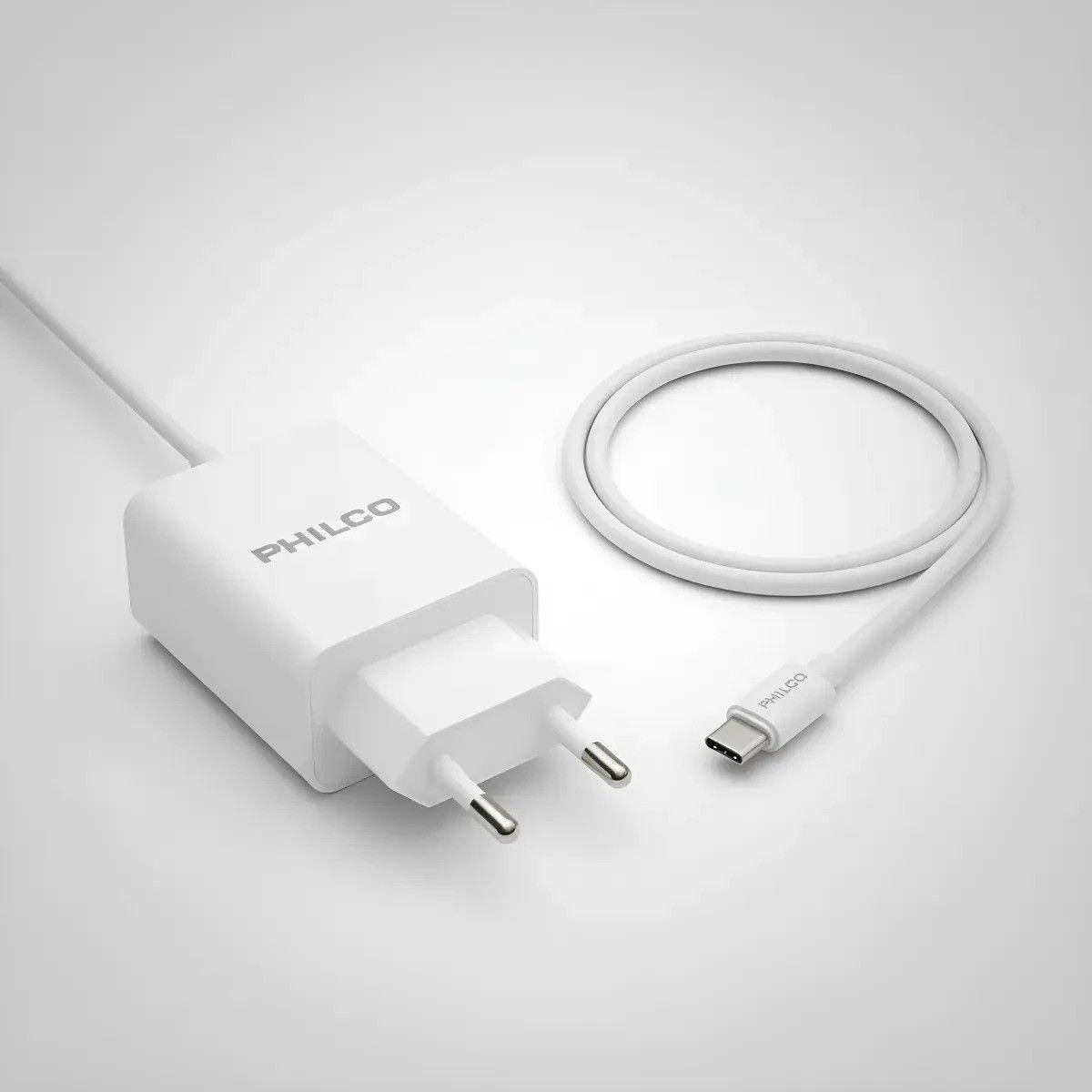 Cargador de pared Philco R2109 2.1 A doble USB tipo C blanco-0