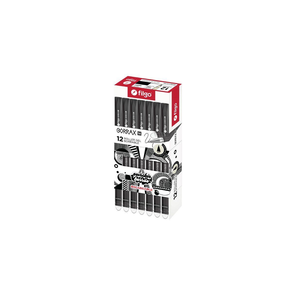 Bolígrafo gel Filgo Borrax SE 0.7 mm recargable negro-1