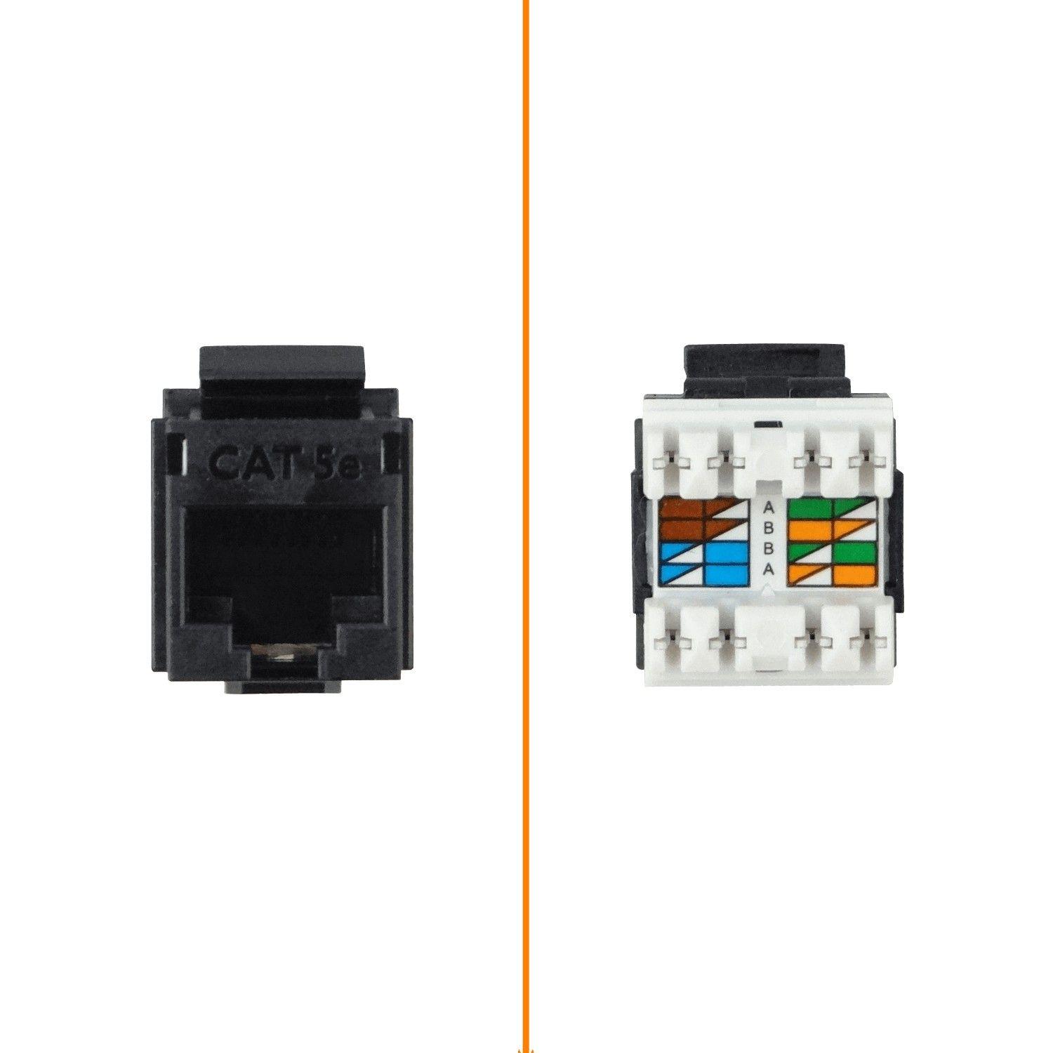 Conector hembra Furukawa Cat5e UTP Punch Keystone RJ45 negro-3