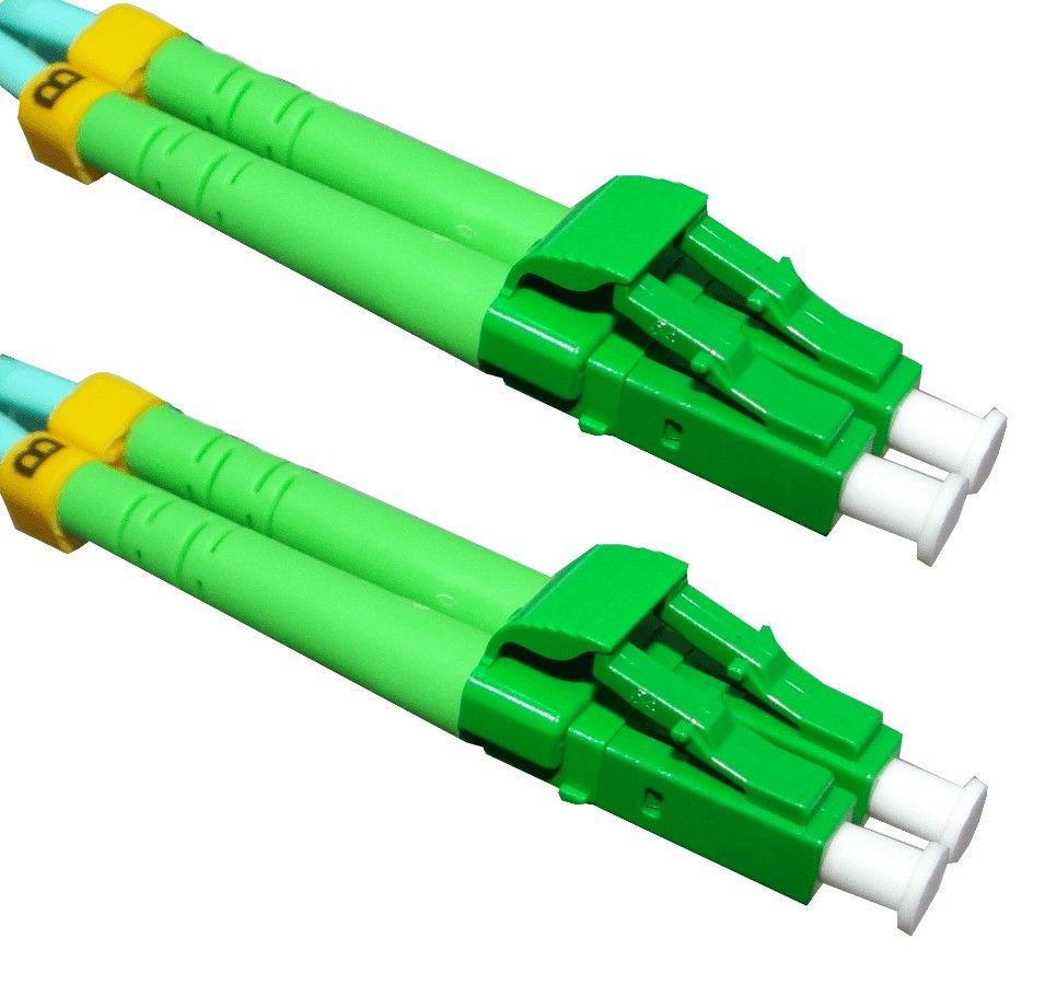 Jumper de fibra óptica LC/APC a LC/APC 3 m OM3 multimodo duplex LSZH-2