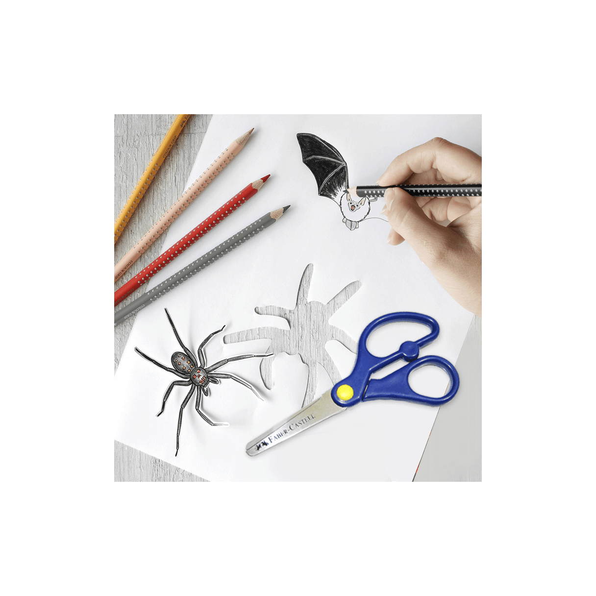 Tijera escolar Faber Castell 5.0 ambidiestro-2