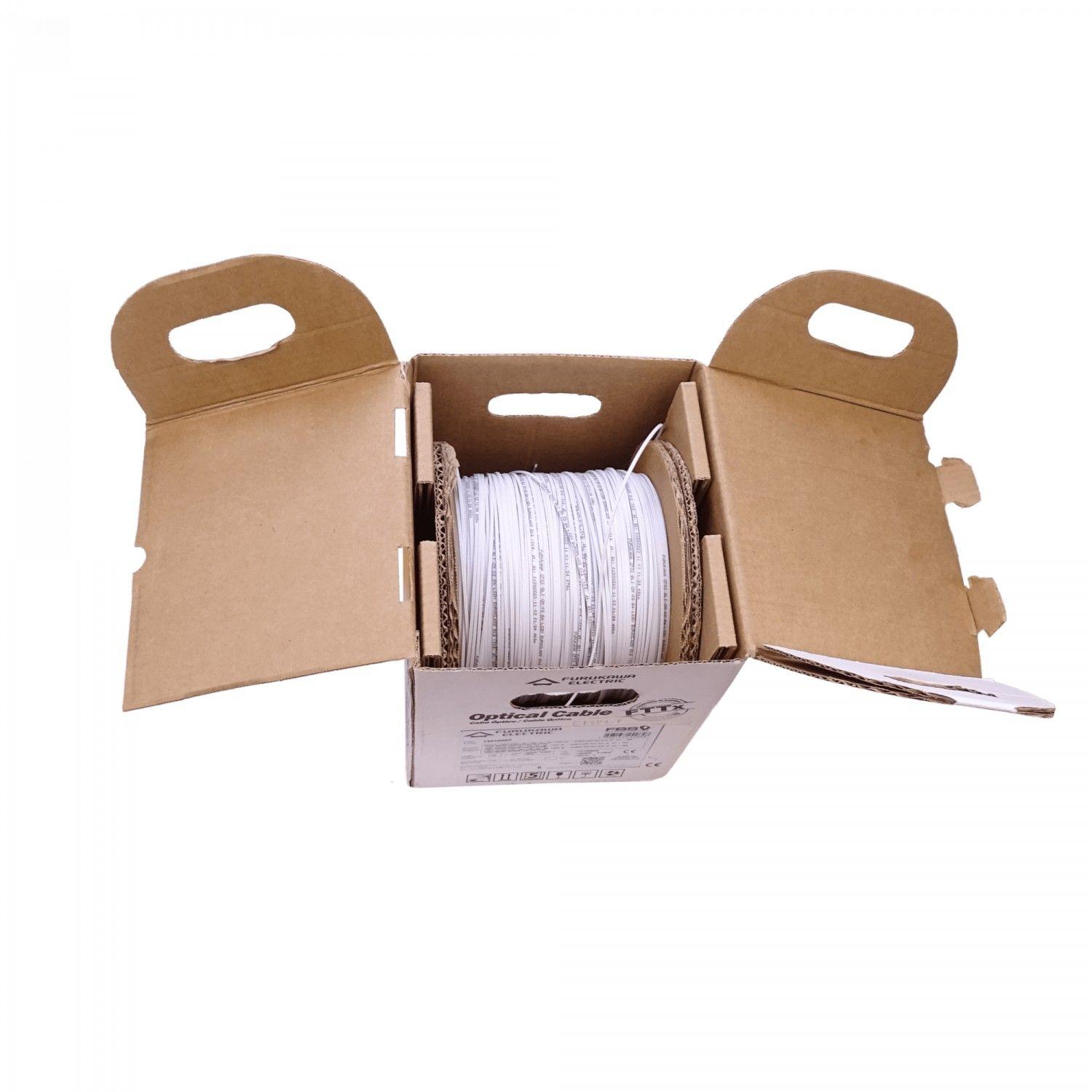 Cable de fibra óptica Furukawa G657A2 500 m drop blanco-3