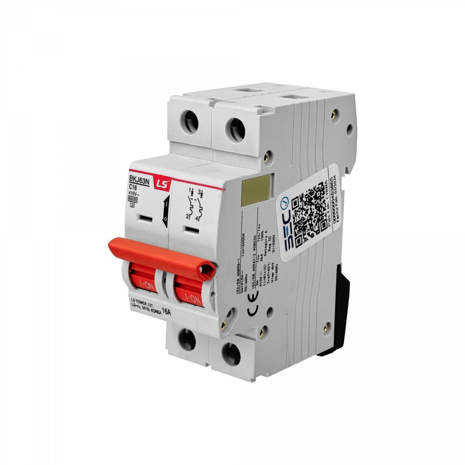 Interruptor automático bipolar 2x16 A 6 kA 230/400 V-1