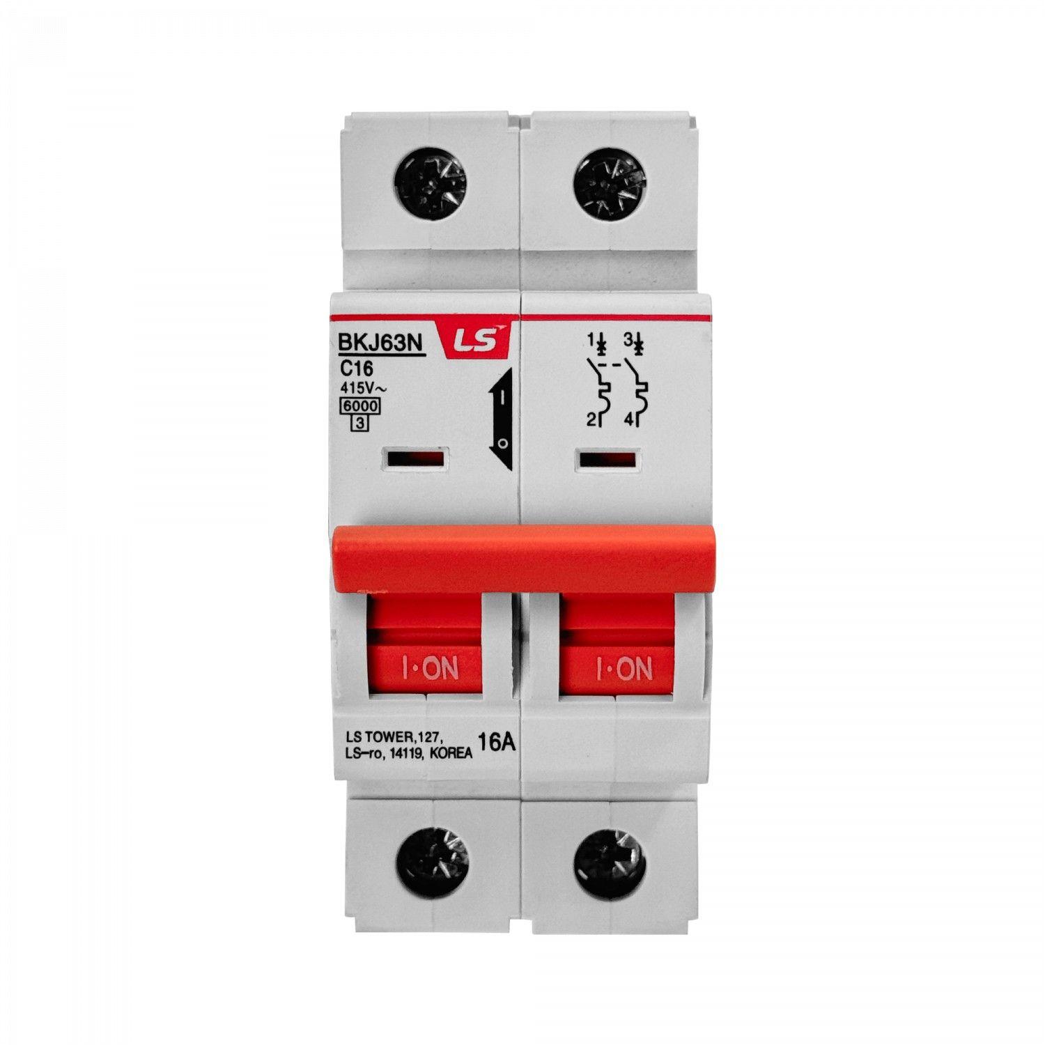 Interruptor automático bipolar 2x16 A 6 kA 230/400 V-3