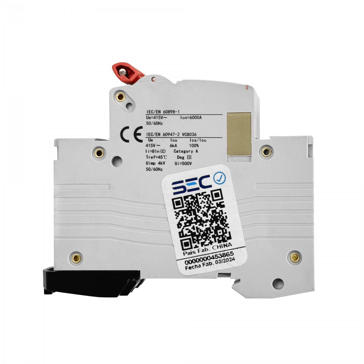Interruptor automático bipolar 2x16 A 6 kA 230/400 V-4