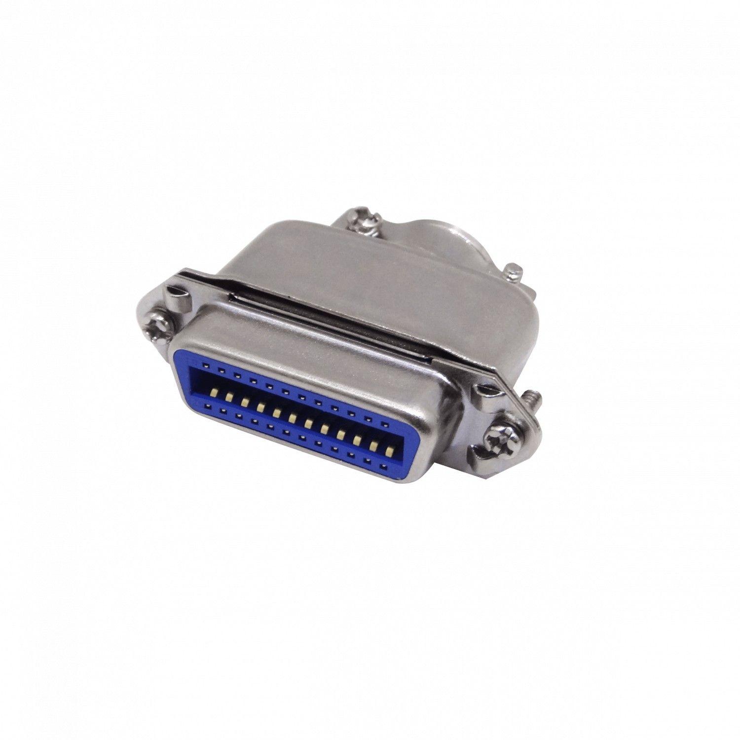 Conector hembra soldable Centronics 24-pin con tapa metálica-1