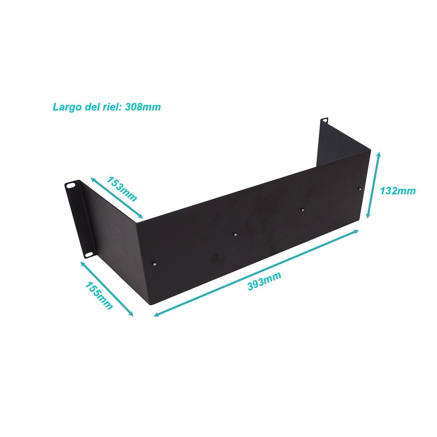 Soporte 3U-Rack con carril 30 cm para riel DIN-2