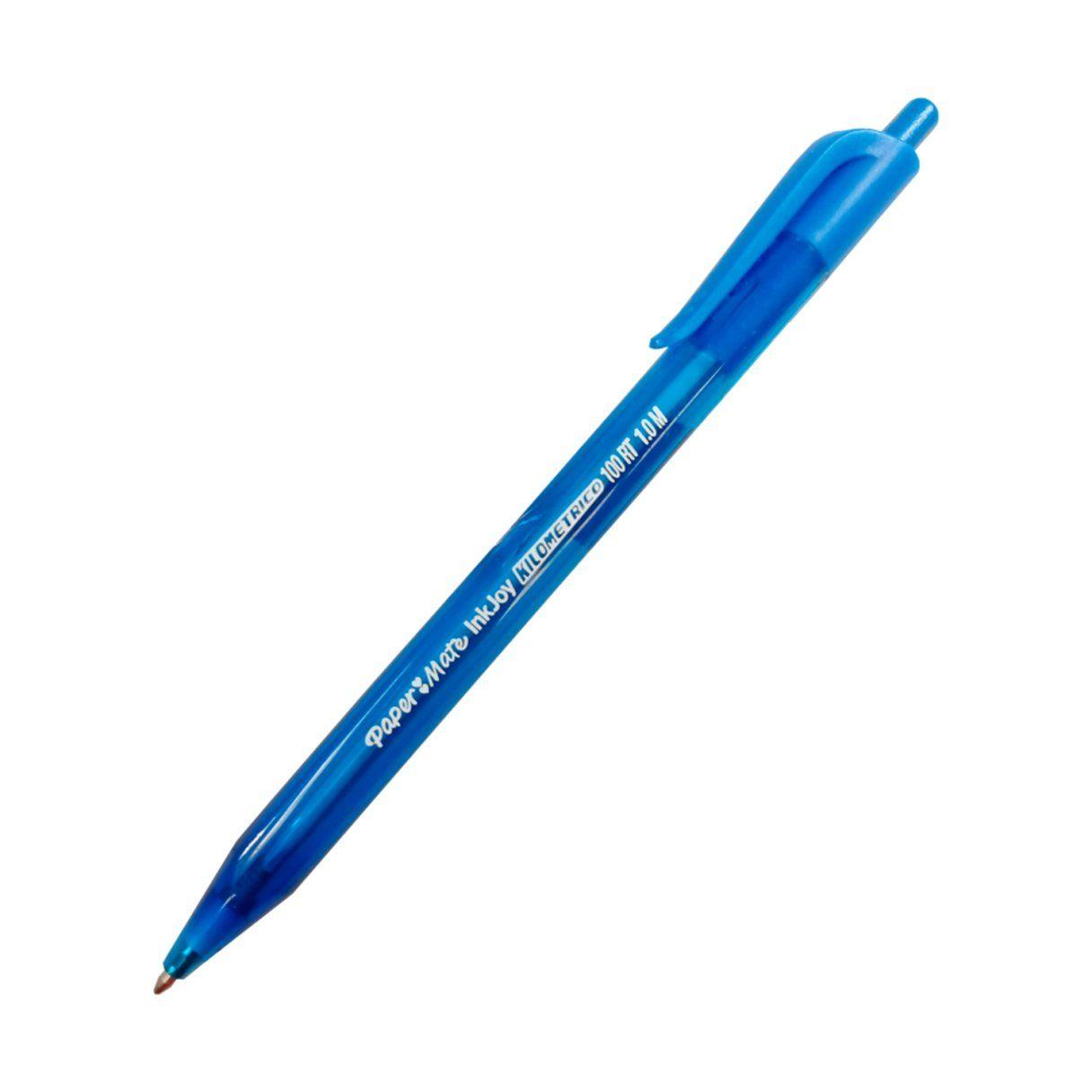 Lápiz pasta Paper Mate Inkjoy 100RT punta media 1,0 mm azul-0
