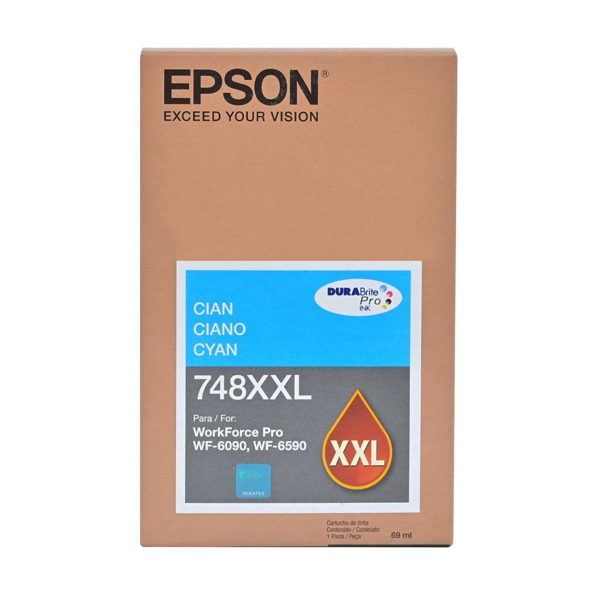 Cartucho de tinta Epson T748XXL cian capacidad extra alta-1