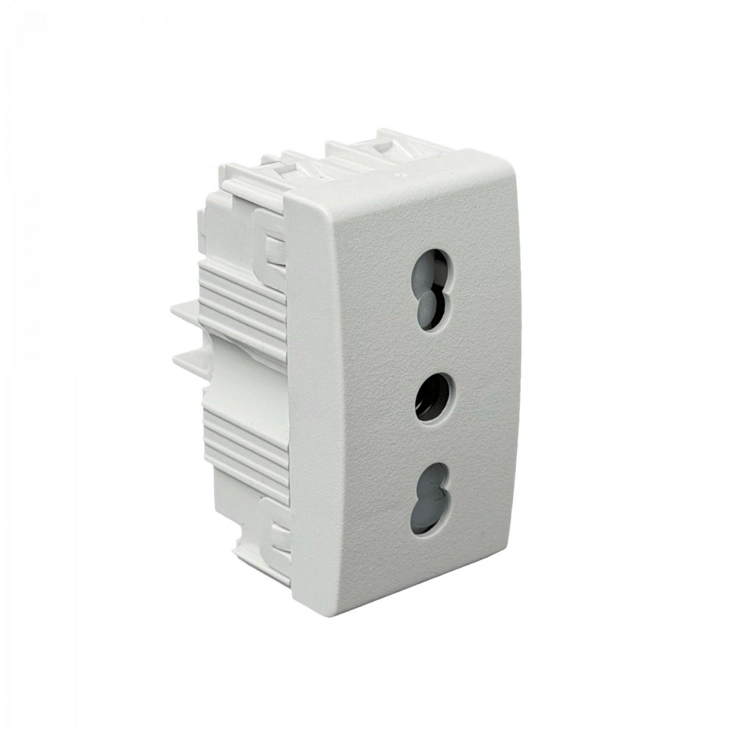 Enchufe hembra Kalop 10/16 A 250 V con toma a tierra blanco-0