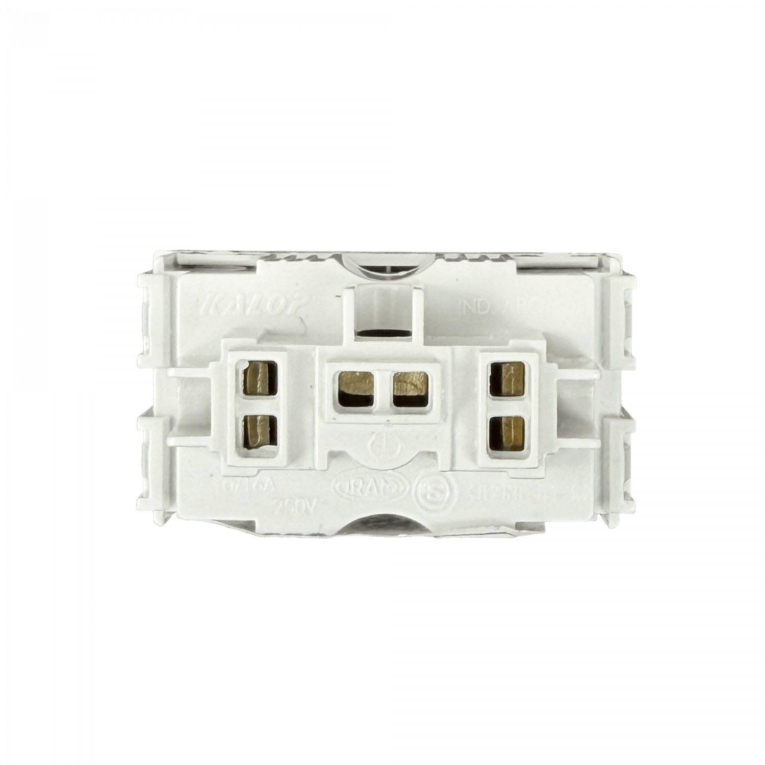 Enchufe hembra Kalop 10/16 A 250 V con toma a tierra blanco-3