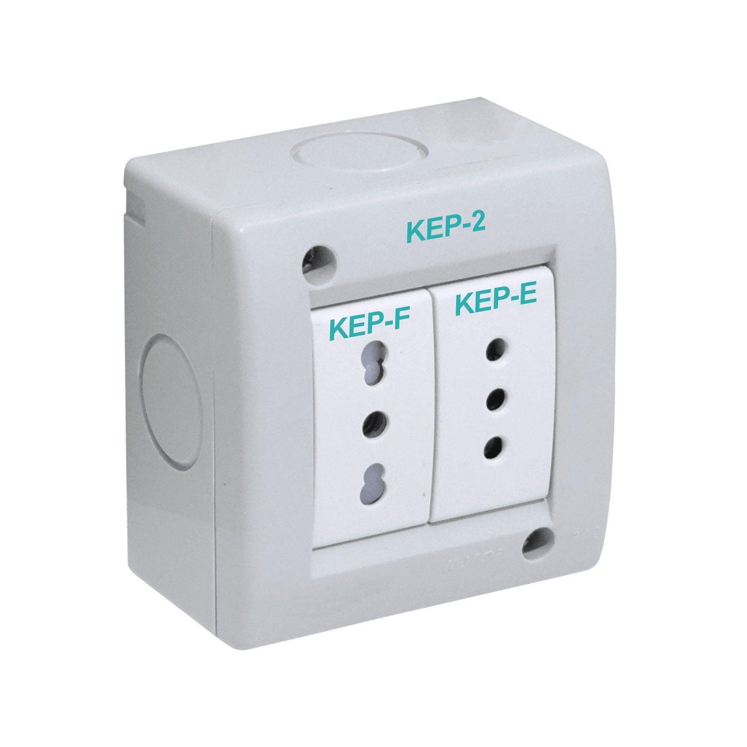 Enchufe hembra Kalop 10/16 A 250 V con toma a tierra blanco-4