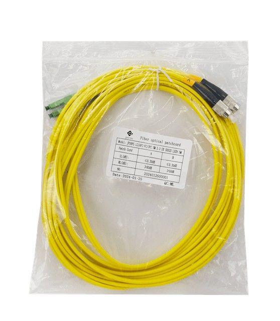 Cable jumper de fibra óptica LC/APC a FC/UPC 5 m monomodo duplex 9/125 um 3 mm-5