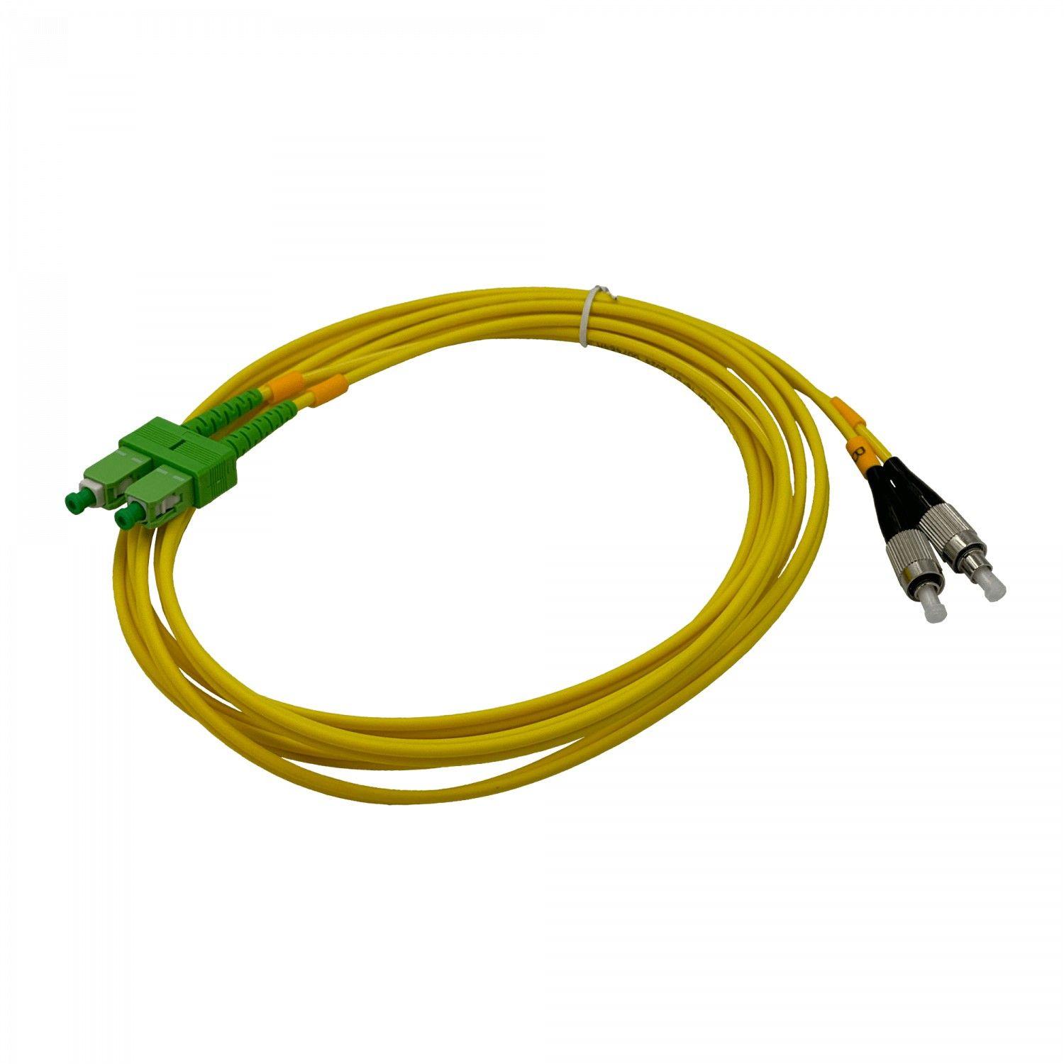 Cable jumper de fibra óptica SC/APC a FC/UPC 3 m monomodo 9/125 um-2