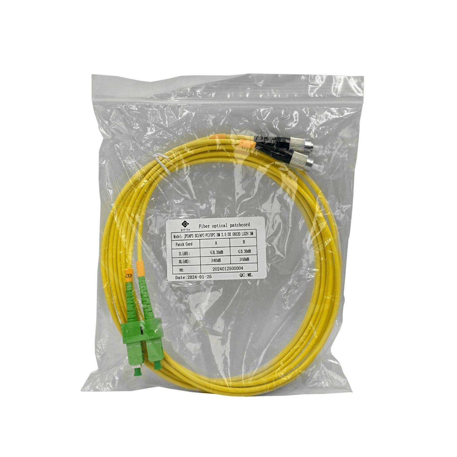 Cable jumper de fibra óptica SC/APC a FC/UPC 3 m monomodo 9/125 um-5