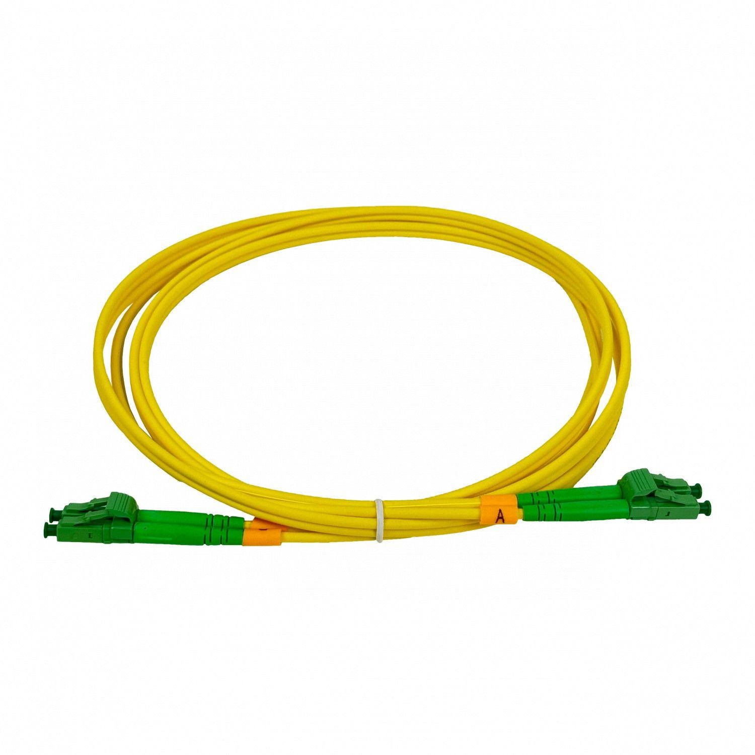 Cable jumper de fibra óptica SM LC/APC a LC/APC 2 m 3,0 mm 9/125-2