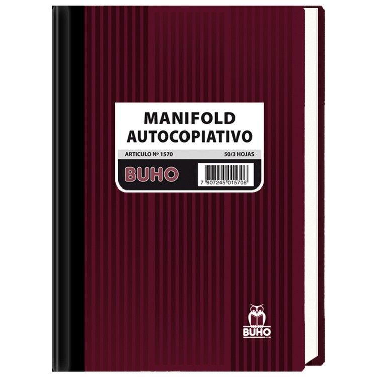 Libreta manifold Buho triplicada autocopiado 50 hojas-0