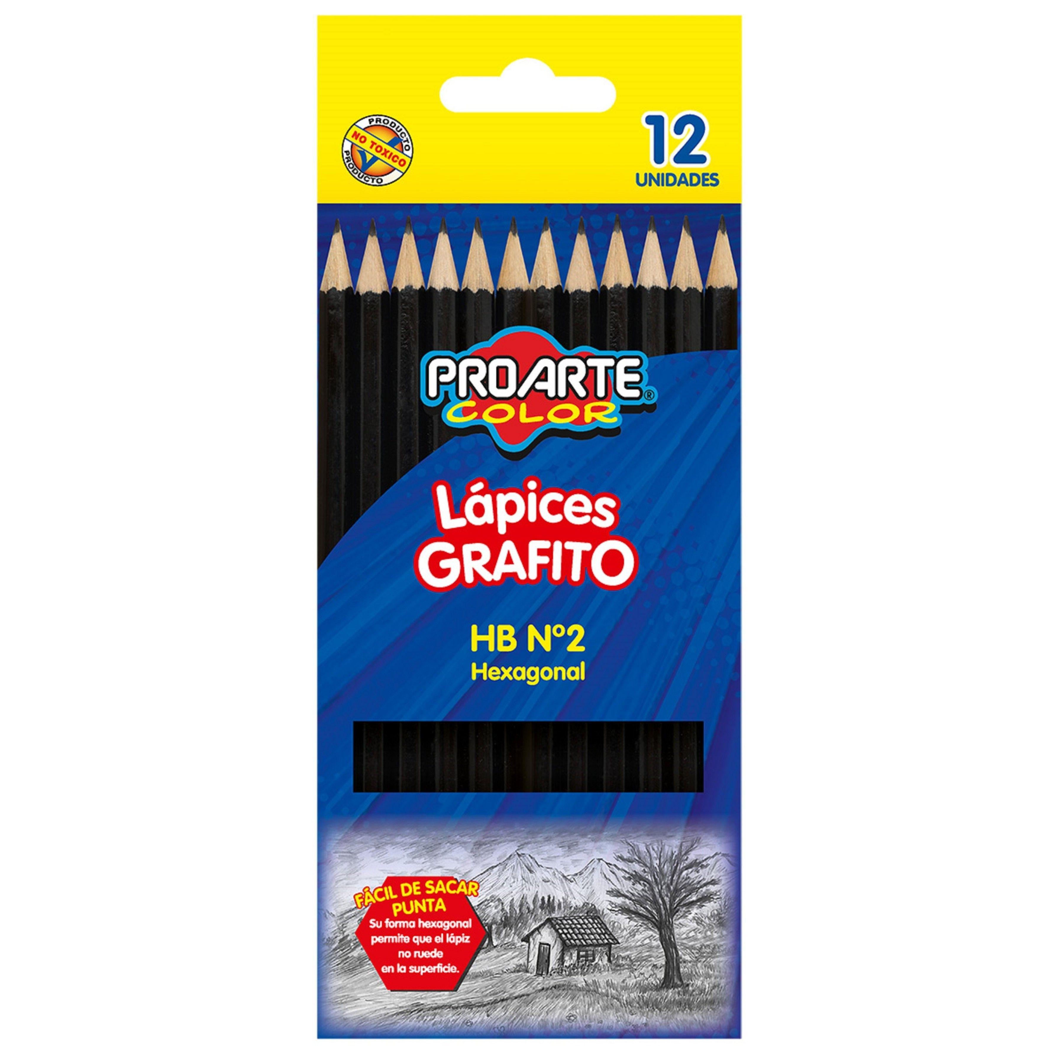 Lápiz grafito Proarte N° 2 HB caja de 12 unidades-0
