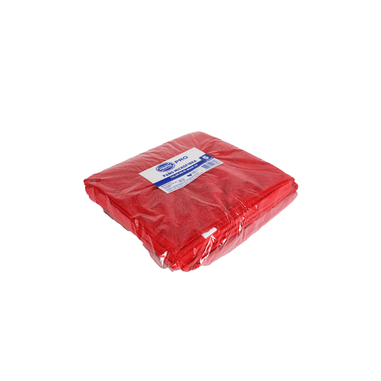 Paño de microfibra Virutex Pro multiuso 40x40 cm paquete de 5 unidades rojo-1