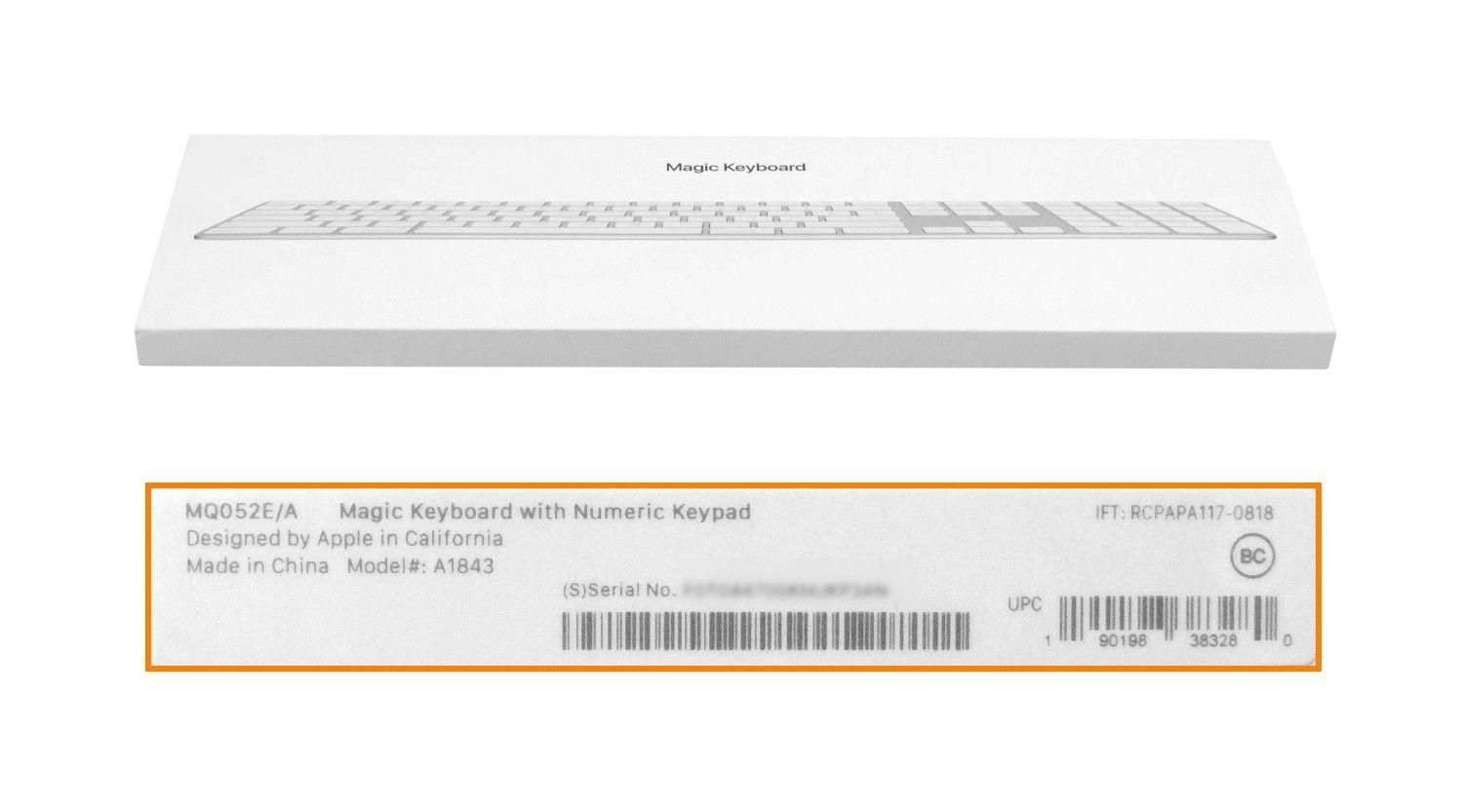 Teclado Bluetooth Apple A1843 recargable con numérico y sin huella-2
