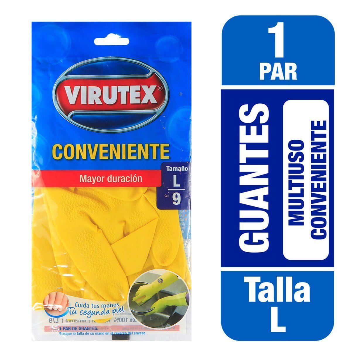 Guantes de látex Virutex multiuso talla L antideslizantes amarillo-2