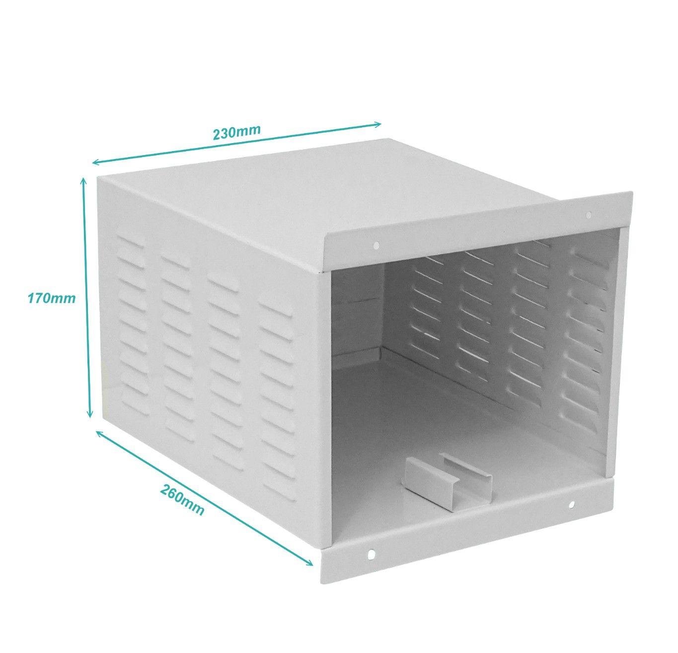 Gabinete metálico para sirena 30 W ranurado 23x17x26 cm-5
