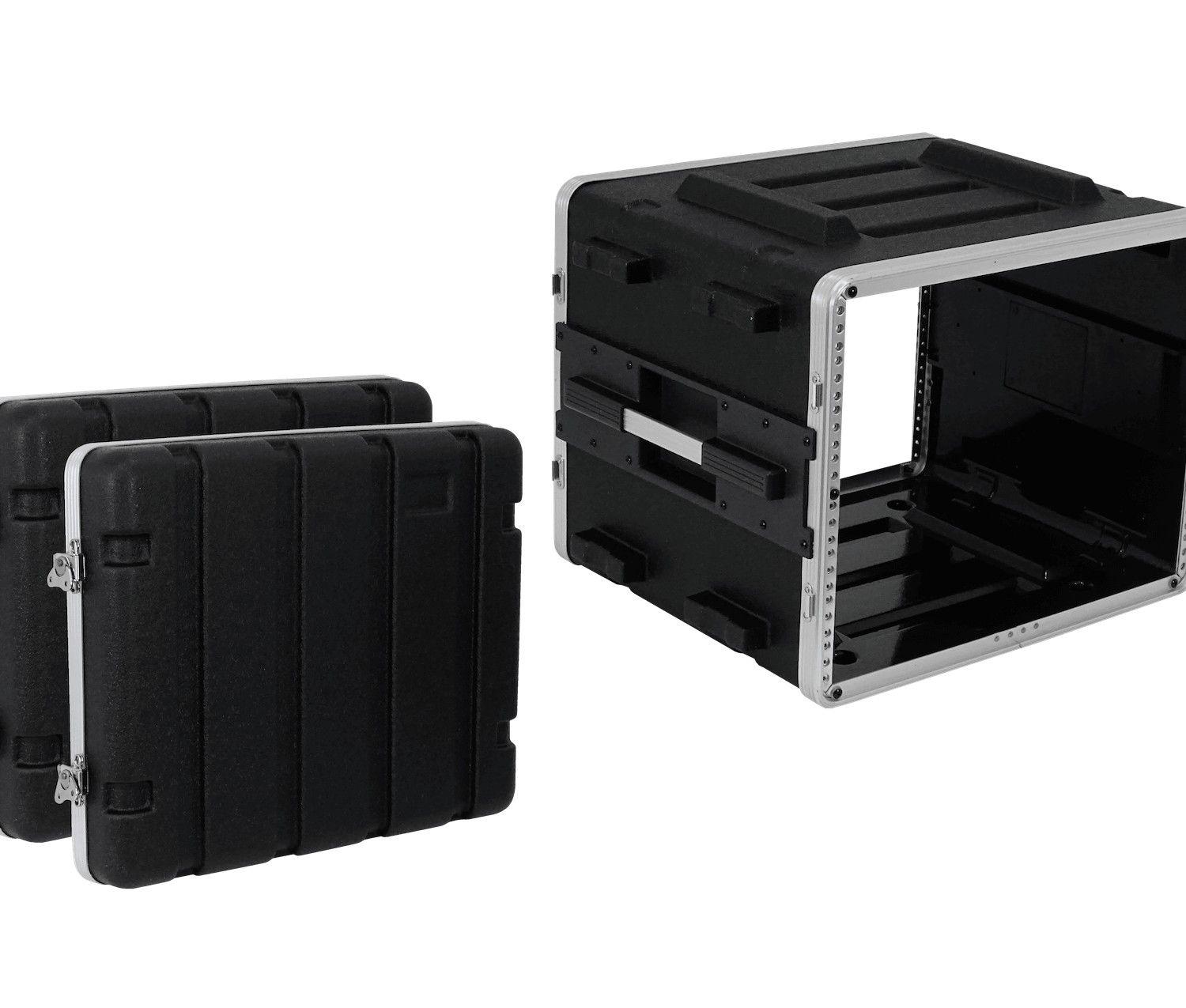Rack portátil 8U 42 cm con 2 tapas para exterior negro-2
