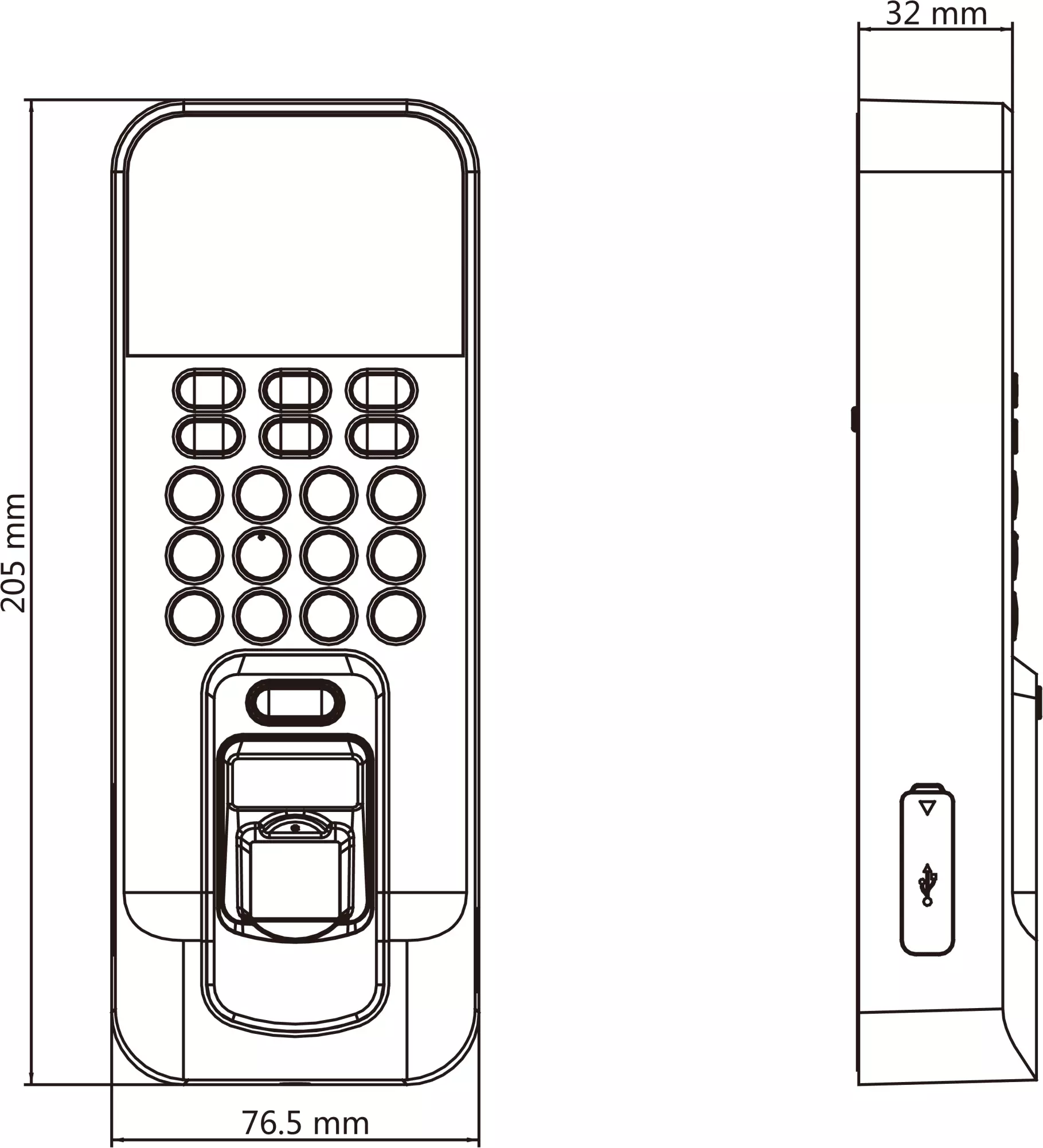 Control de acceso Hikvision Huella + PIN + Proxy Mifare-2