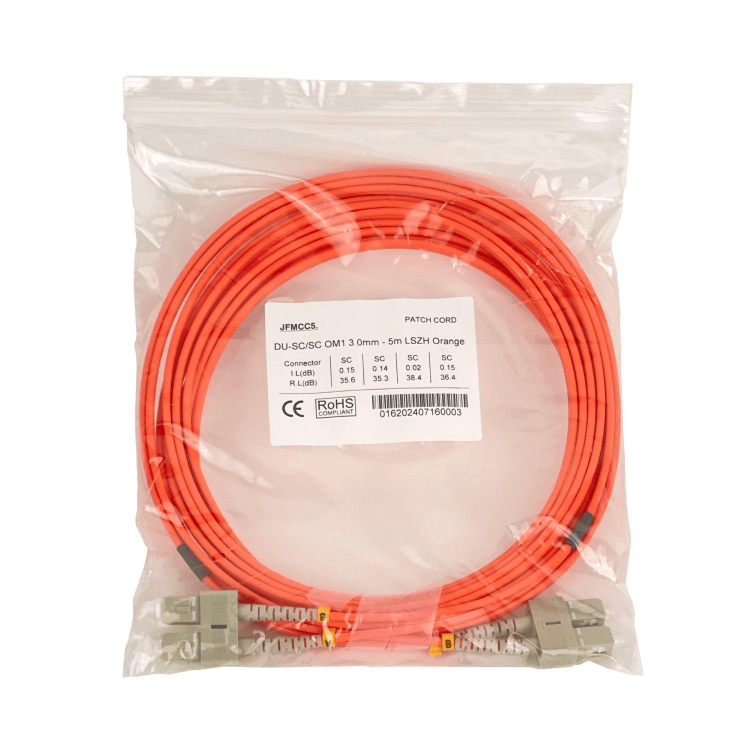 Jumper de fibra óptica SC-SC OM1 5 m multimodo 62,5/125 um-4