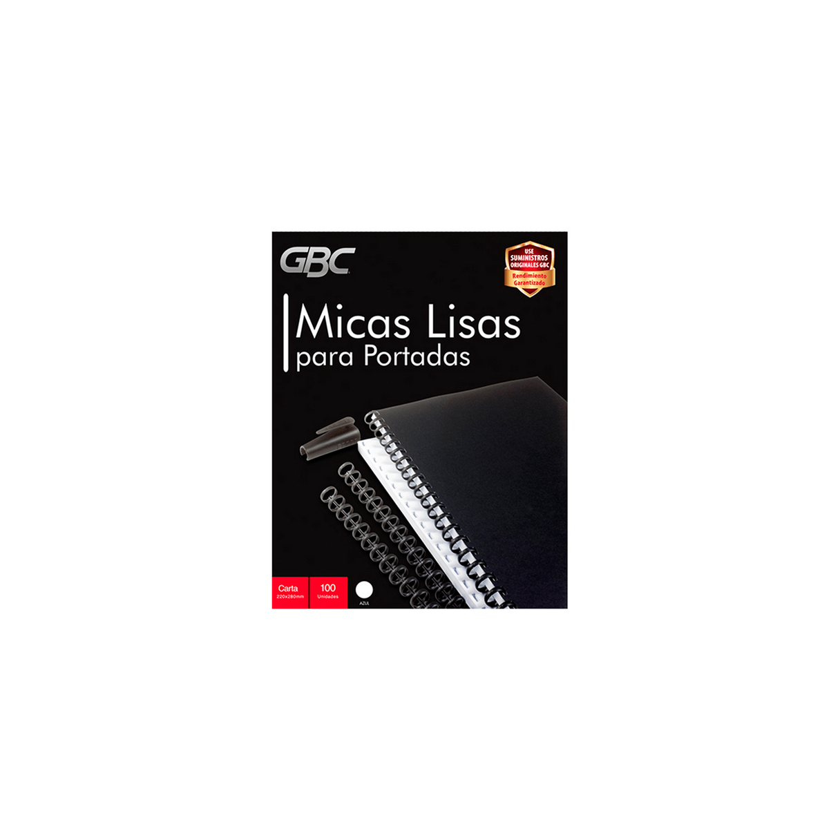 Mica para encuadernar GBC carta lisa 100 unidades azul-1