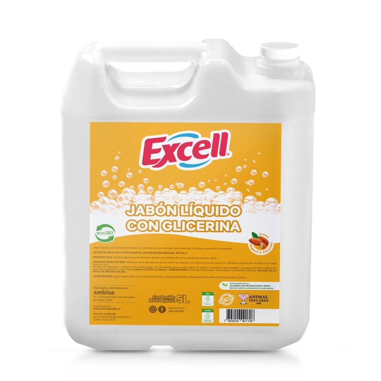 Jabón líquido Excell glicerina yogurt y almendras 5 L-1
