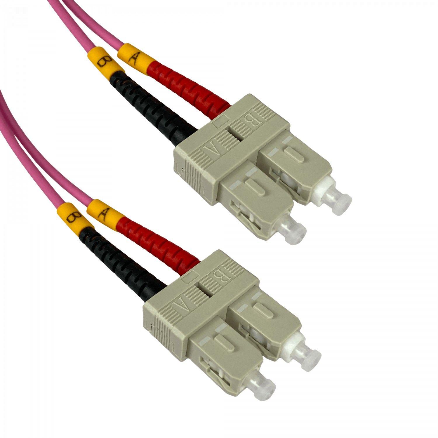Jumper de fibra óptica SC-SC OM4 multimodo 2 m 50/125 um-1