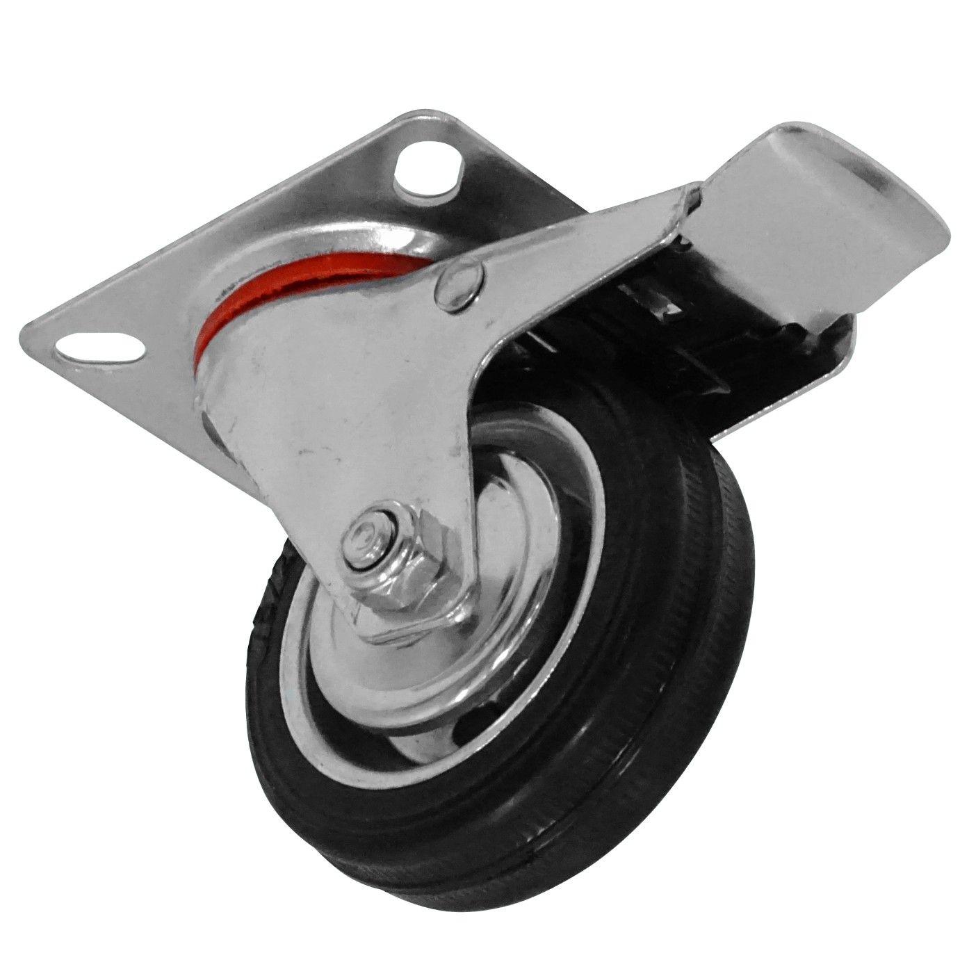 Rueda giratoria Ferretools 3 pulgadas con freno negro soporta 30 kg-2