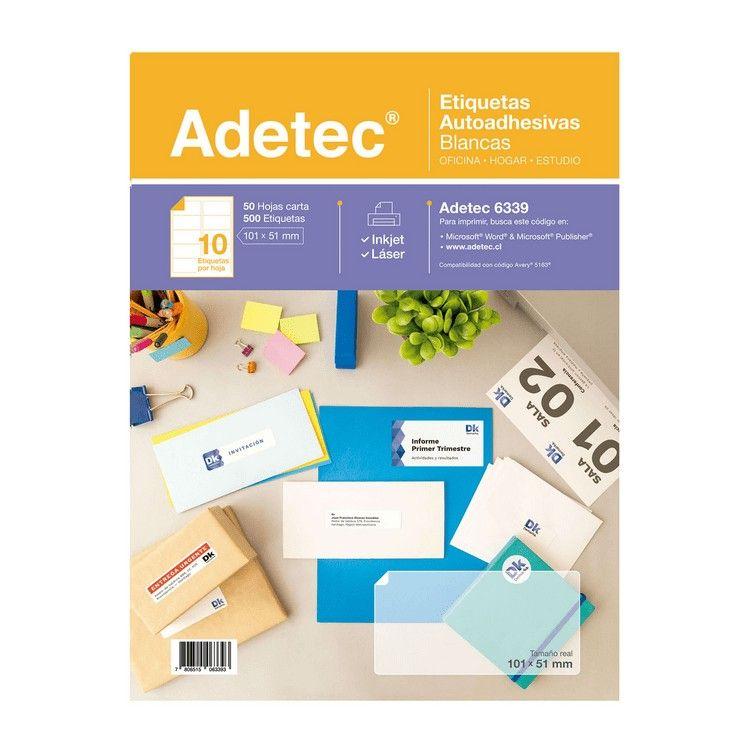 Etiqueta autoadhesiva Adetec 101x51 mm 50 unidades-0