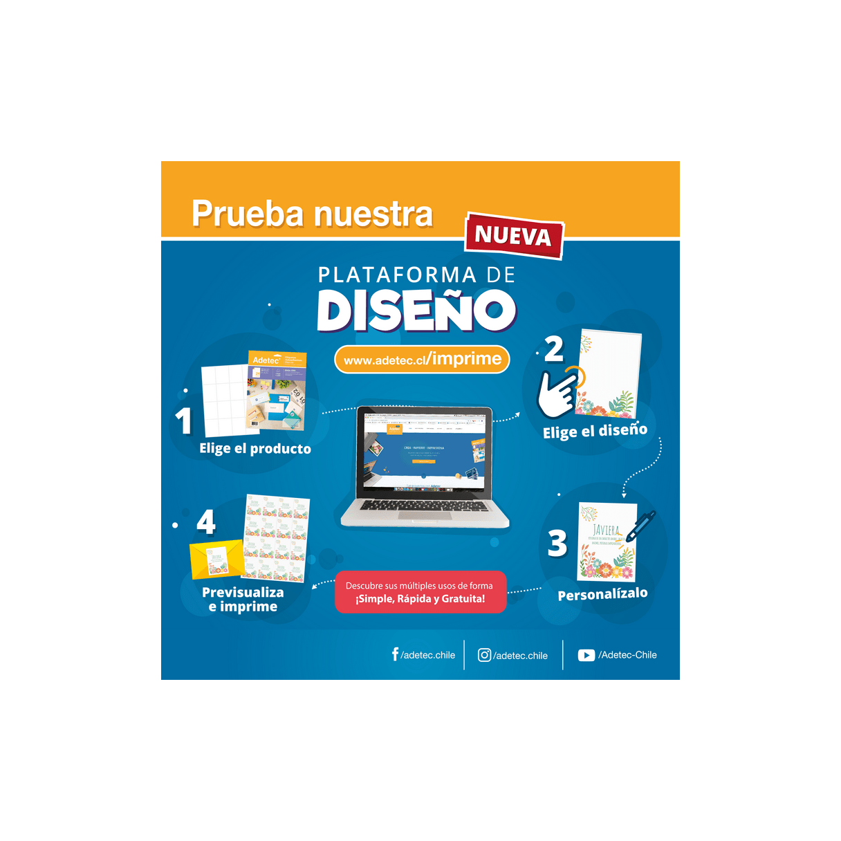 Etiqueta autoadhesiva Adetec 101x51 mm 50 unidades-3