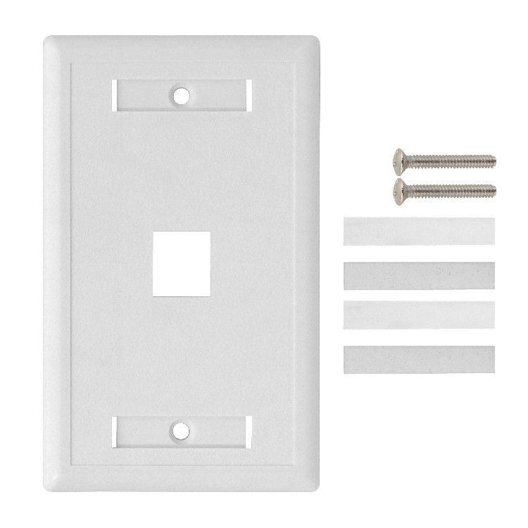 Faceplate Keystone vertical 70x114 mm con etiquetas blanco-0