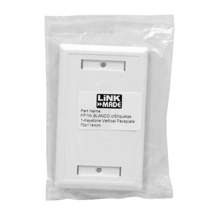 Faceplate Keystone vertical 70x114 mm con etiquetas blanco-3