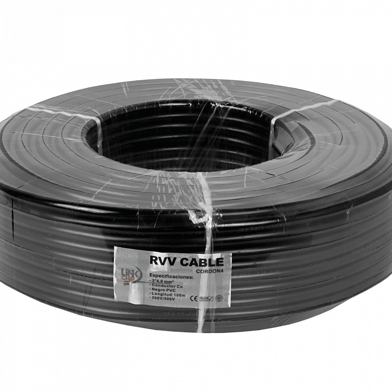 Cable eléctrico RVV 3x4 mm 100 m 18-26 A negro-2