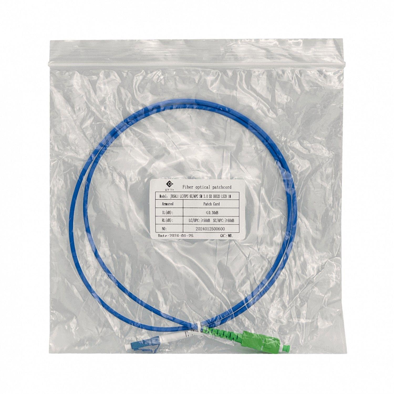Jumper de fibra óptica LC/UPC a SC/APC 1 m 9/125 um blindado-4