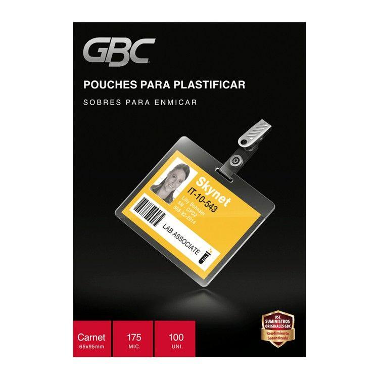 Lámina termolaminada GBC carnet 65 x 95 mm 175 micrones 100 unidades-0