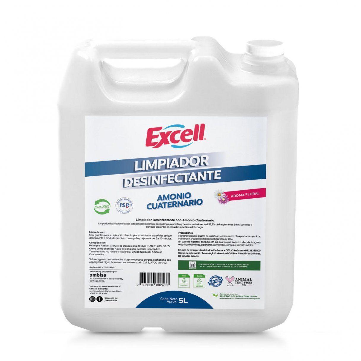 Limpiador multisuperficies Excell con amonio cuaternario 5 L-1