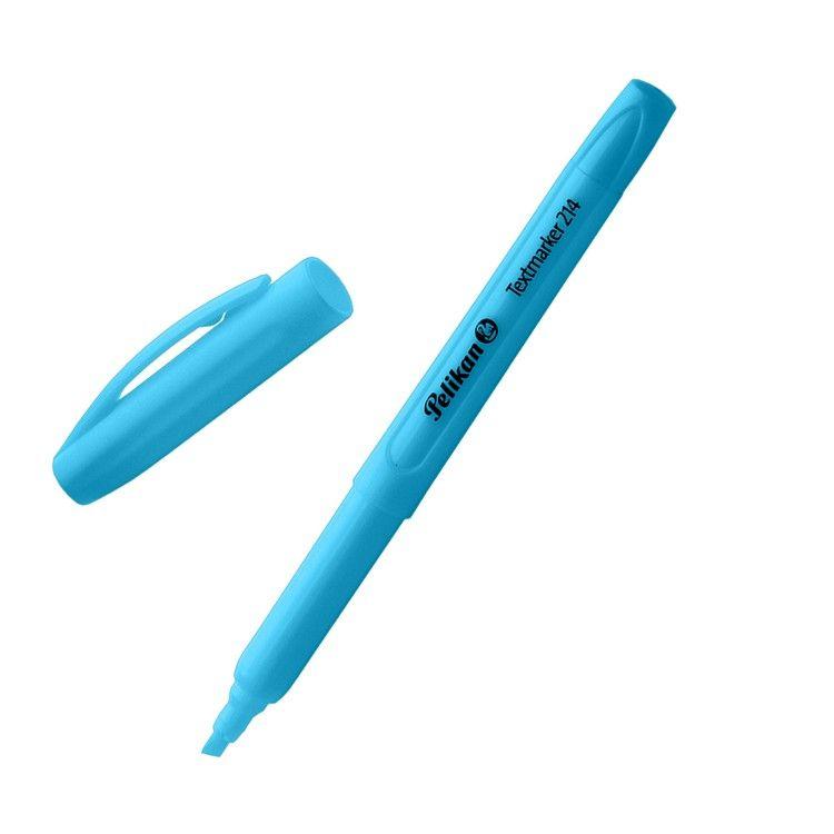 Destacador Pelikan 214 tipo lápiz celeste-0