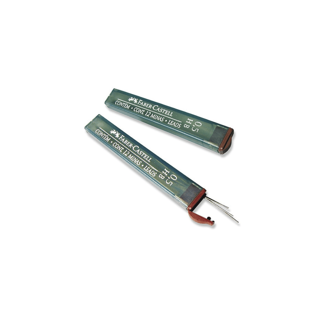 Minas Faber Castell 0,5 mm HB con contenedor de 12 unidades-1