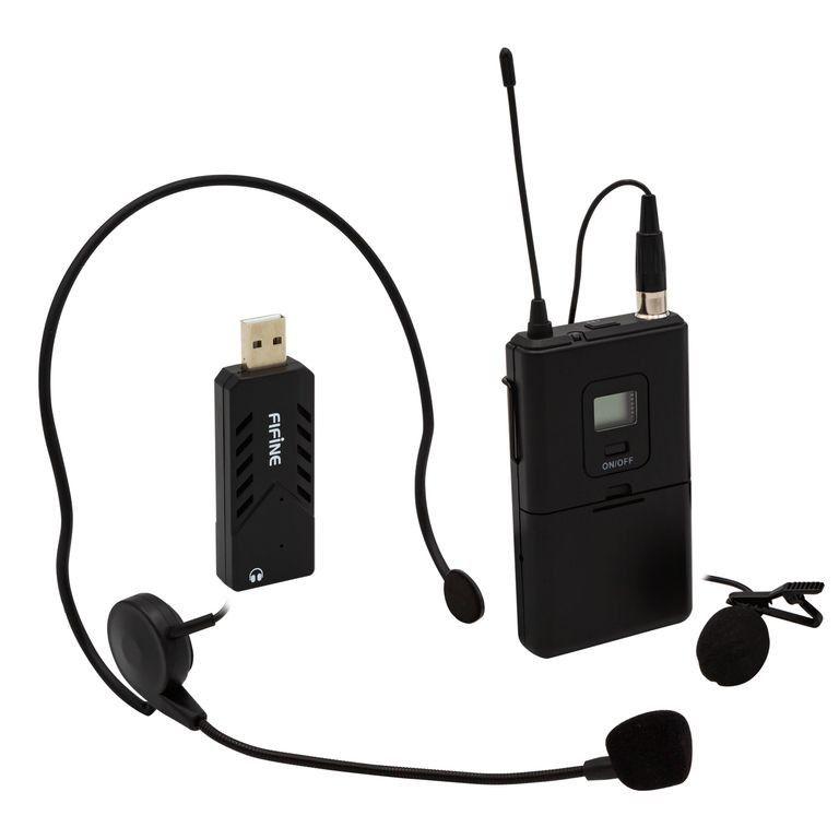 Micrófono USB inalámbrico Fifine K031B con pantalla LCD-0