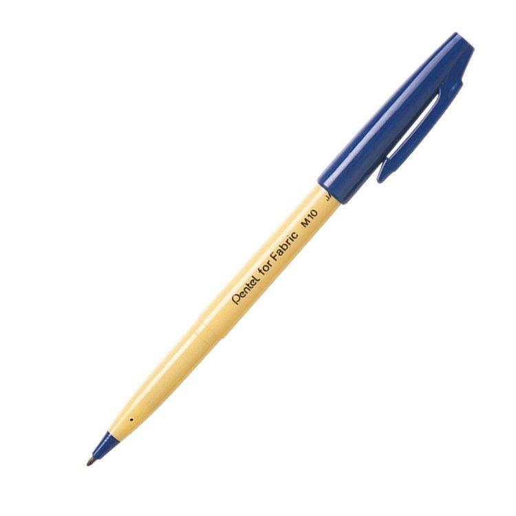 Lápiz plumón Pentel M10 para telas azul-0